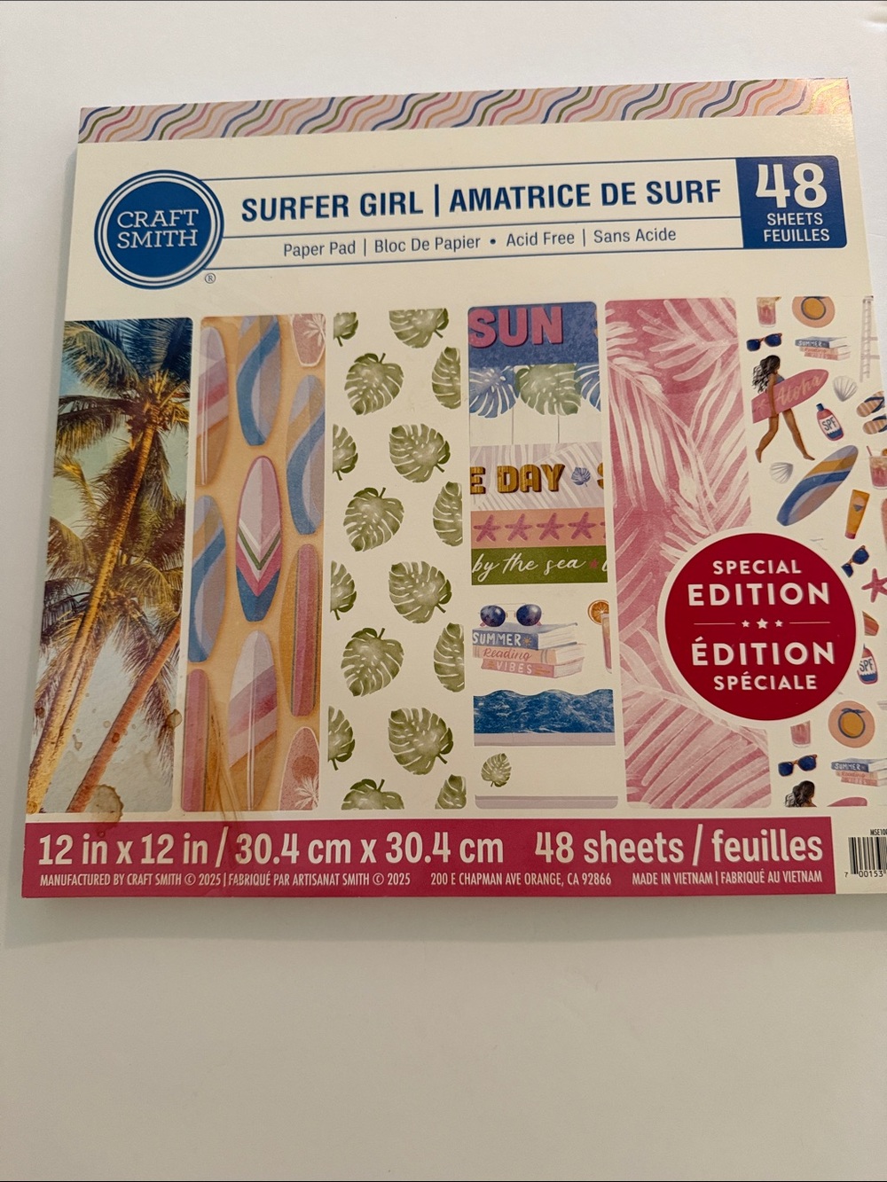 Craft smith surfer girl paper pad (scrap book or planner etc)